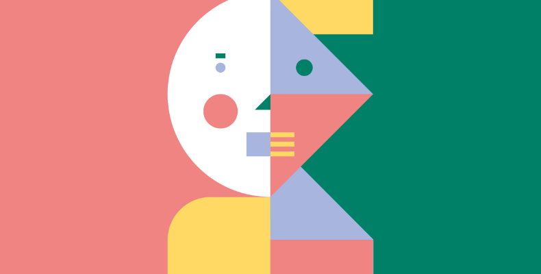 Omslagafbeelding van een abstract mensfiguur in pastelkleuren op de winnende onderzoekspublicatie