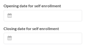 Set start and end date group self enrollment