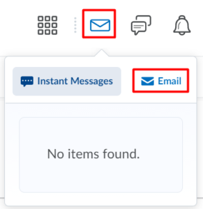 after clicking on the email icon in the top right of your screen, you can click "email"