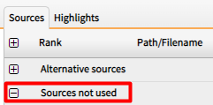 Click on Sources and then Sources not used