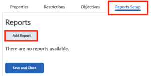 under "reports setup" you can click "add report"
