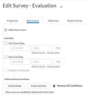 under "edit survey" you can add restrictions