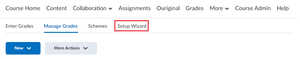 Find the "Setup Wizard" tab on the "Grades" page