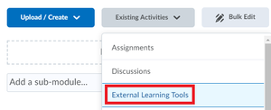 Select External learning tools