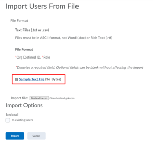 Download the Sample Text File under Import Users From File
