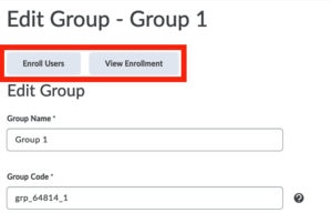 Edit group with Enroll Users and View Enrollment marked