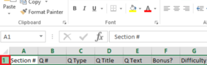select the first row by clicking the "1" in the top left of your sheet