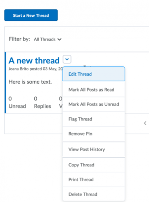under the chevron next to your new thread, you can click on "edit thread" and many more options
